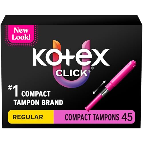 U by Kotex Tampons, Click Compact, Regular Absorbency, Unscented, 45 Count