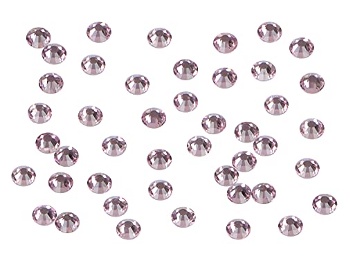 Image of 288 Pieces 288 Pieces Non-Hotfix Round Crystal Glass Flat Back Rhinestones for DIY Jewelry Making with a Picking Pen (SS30, Light Rose)