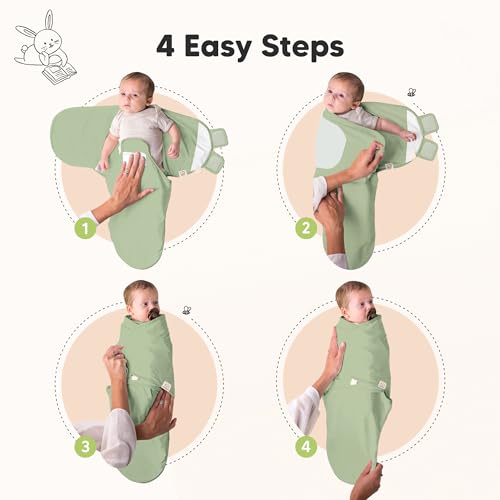 Image of 3-Pack Organic Baby Swaddle Sleep Sacks - Swaddles for Newborns, Infant 0-3 Months, Baby Girls, Boys, Soft & Snug Newborn Sleep Sack, Nursery Swaddling Blankets (Slate, OS)