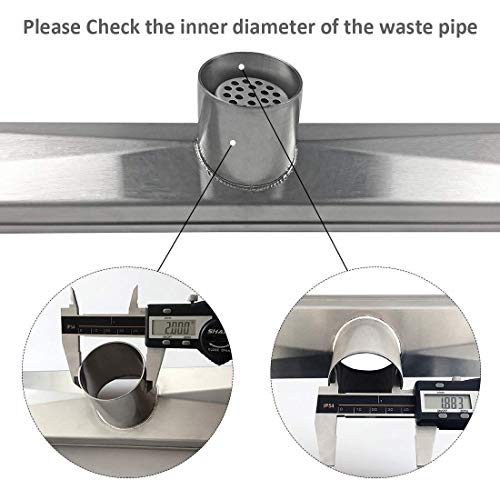 Neodrain 48-Inch Linear Shower Drain with Removable Quadrato Pattern Grate,Brushed 304 Stainless Steel Rectangle Shower Floor Drainr, Linear Drain with Leveling Feet,Hair Strainer by Neodrain - Image 7