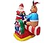 4 Foot Animated Christmas Inflatable Santa Claus and Reindeer on Teeter Totter Outdoor Yard Decoration