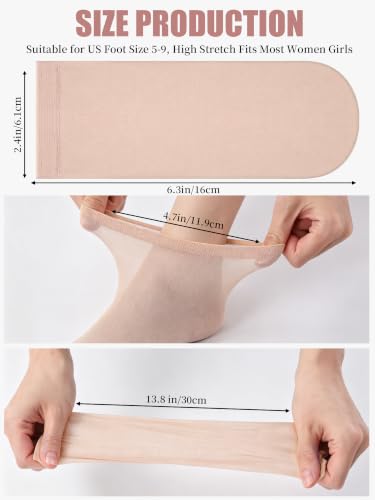 Image of Sintege 600 Pcs Disposable Foot Socks for Women Trying on Boots Shoes Ankle Nylon Footies Disposable Non Slip Socks for Guest
