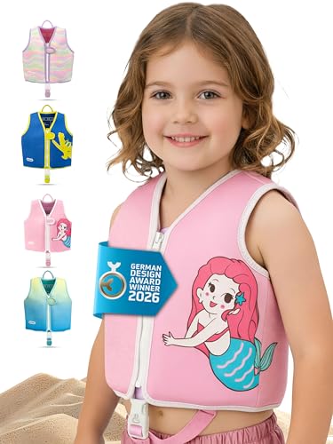 KIDVERSE Schwimmweste Kinder 2-6 Jahre - Komfort Schwimmhilfe mit Bauchumfang bis 62cm - Schwimmhilfe Kinder 2-6 Jahre - Kinderschwimmweste zum Schwimmen Lernen - Schwimmweste Kind