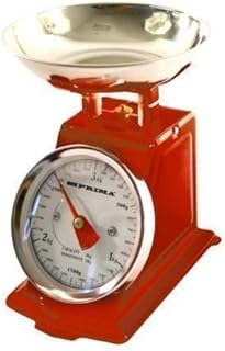 Red 3kg Stainless Steel Analogue Retro Traditional Kitchen Weighing Scales