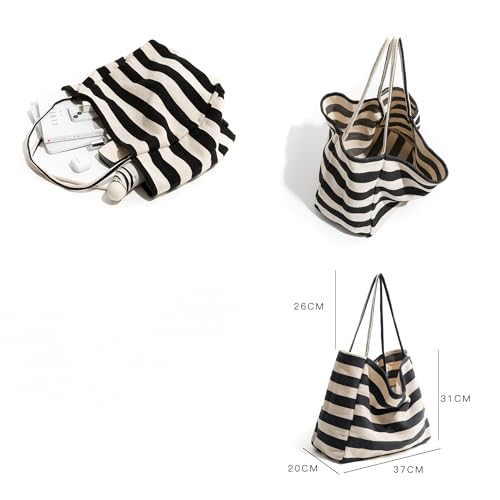 Stripe Tote Hobo Bag Women Handbag Large Capacity Tote Shoulder Bag Casual Crossbody Bag Gift for Women2