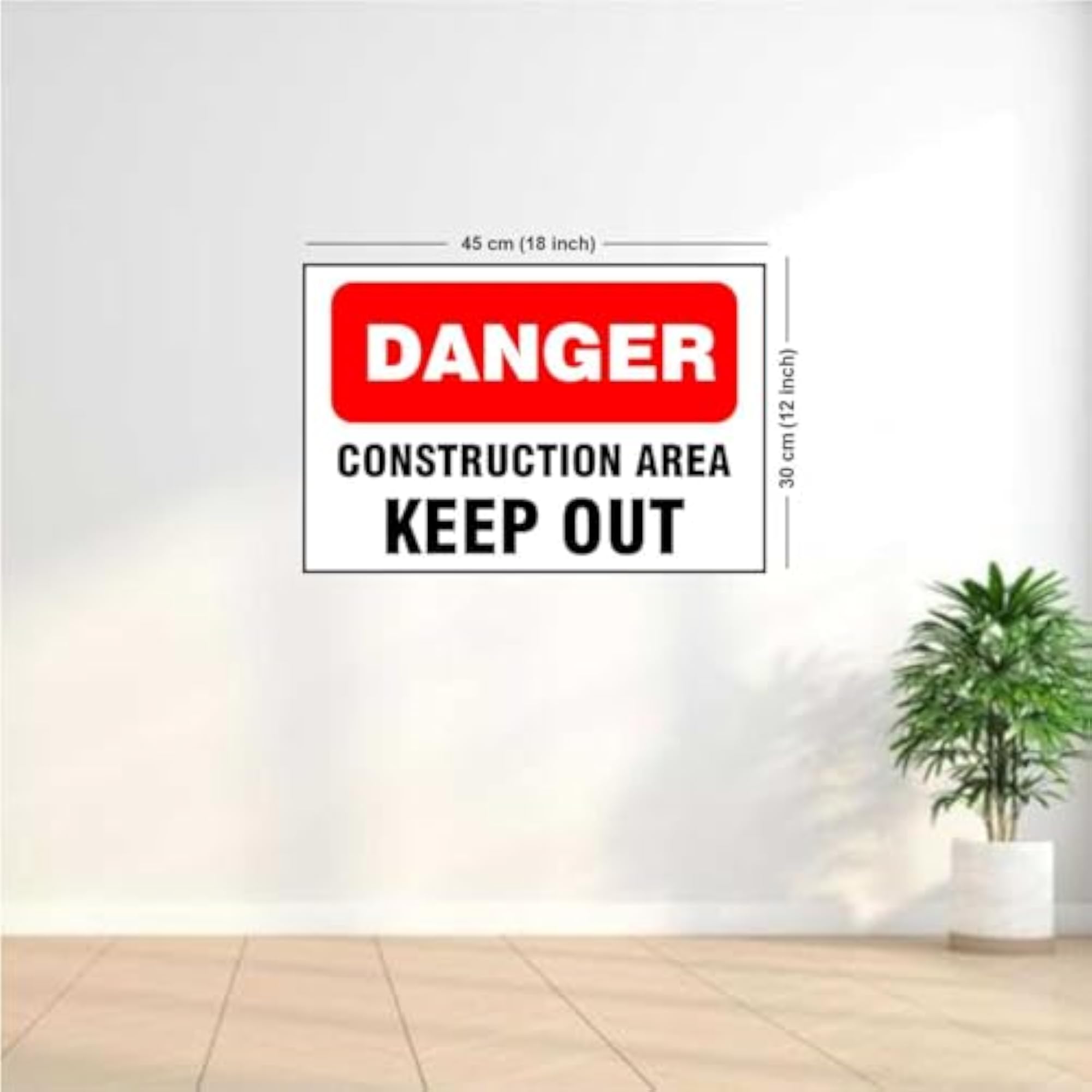 Danger Construction Area Keep Out Vinyl Safety Sign