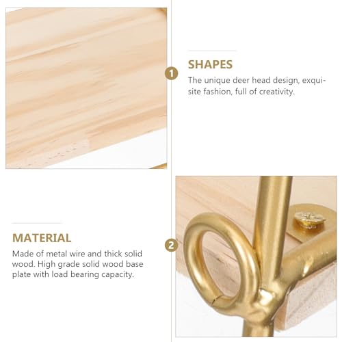 Étagère murale sans perforation : structure multi-niveaux métal et bois pour tasses - 5