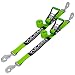 VULCAN Auto Tie Down with Twisted Snap Hooks - 96 Inch, 2 Pack - High-Viz - 3,300 Pound Safe Working Load