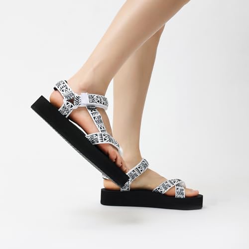 Image of Sport Walking Water Sandals for Women with Arch Support & Adjustable Straps Platform Sandals Women Height Increase