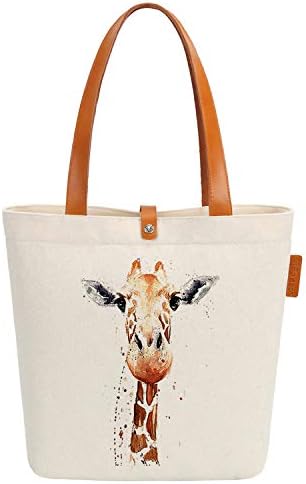 So'each Canvas & Beach Tote Bag Animal Giraffe Art Graphic Handbag Shoulder Bag