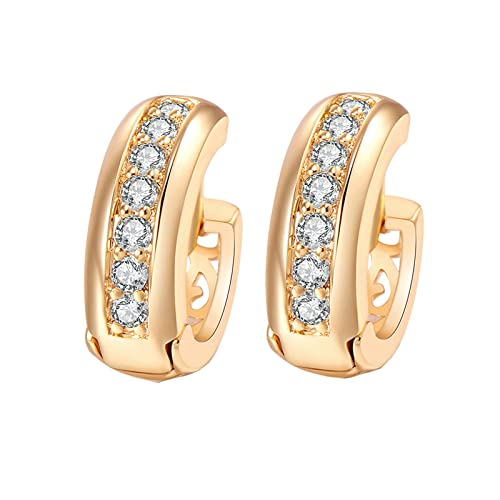 Boucles d'oreilles en Or 18K et moissanite ronde avec un design d'artisanat vigne creuse