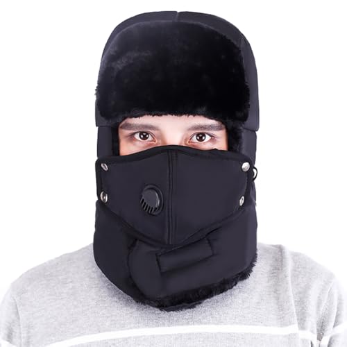 Sacolin Fashionable Trooper Hat Unisex Design - Ear Flap Winter Cap With Mouth Protection