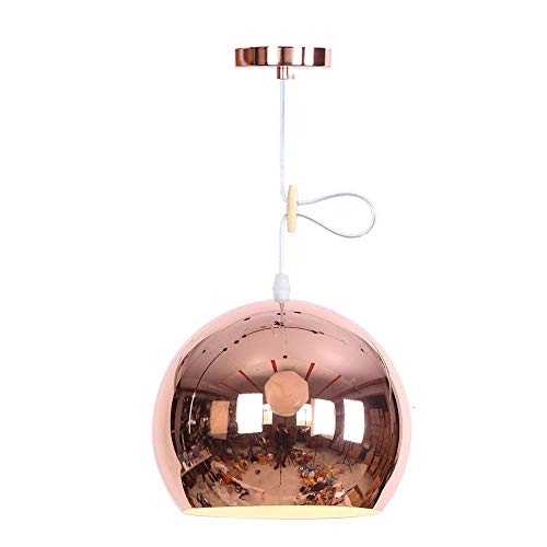 Éclairage suspendu en métal E27 miroir or rose suspension luminaire intérieur cuisine