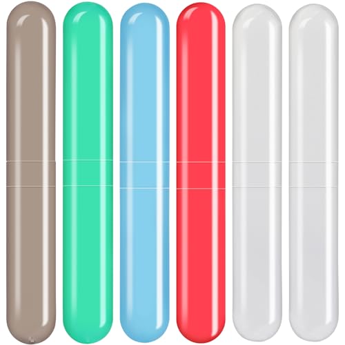 Eaezerav 001 6 Pack Travel Toothbrush Case, Breathable Portable Toothbrush Holder, Plastic Toothbrush Cover Container cover