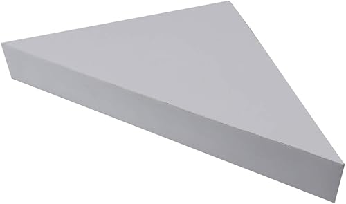 Vista 11 de Home Basics Estante flotante pequeño de esquina (paquete individual), estante flotante de MDF gris lavado Estante contemporáneo para decoración