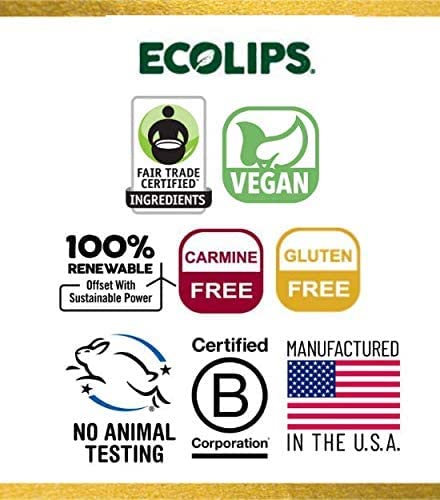 Eco Lips Vegan Superfruit Bee Free Lip Balm Includes Candelilla Wax, Organic Cocoa Butter And Coconut Oil. 100% Plastic-Free Plant Pod Packaging. 3-Pack #TOP7