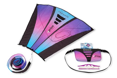 Prism Kite Technology Sinewave Ultraviolet Mesmerizing Parafoil Kite Ready to Fly with 200 Foot Line and Removable 20 Foot Matching Tail