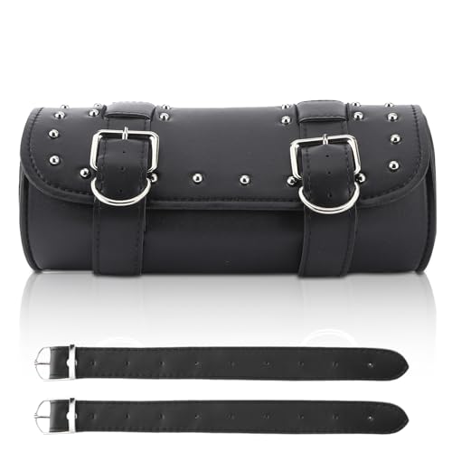 13 x 31cm/5.1 x 12.2in Motorcycle Fork Bag, Universal Motorcycle Tool Bag Motorcycle Saddlebag Motorbike Roll Luggage Bag Waterproof Motor Tool Pouch Motorcycle Side Bag (Black)