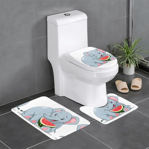 Lot de tapis de bain antidérapants sécurité wc et confort pieds nus - 2