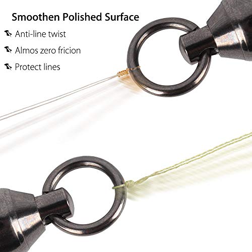 Image of SILANON Fishing Strong Ball Bearing Swivels - Stainless Steel Fish Swivel Connectors Solid Welded Rings Fishing Tackle 100% Copper 35lb-418lb Strength for Saltwater Big Game Fishing