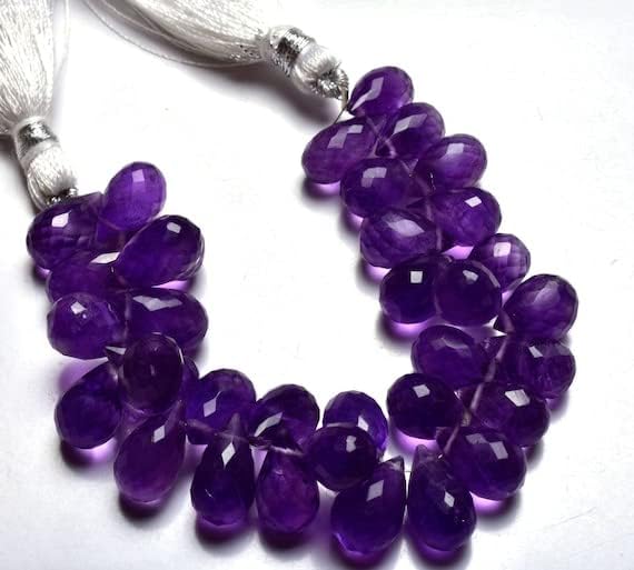 Rang d'améthyste violette en micro briolettes de 5 pouces pour création artisanale