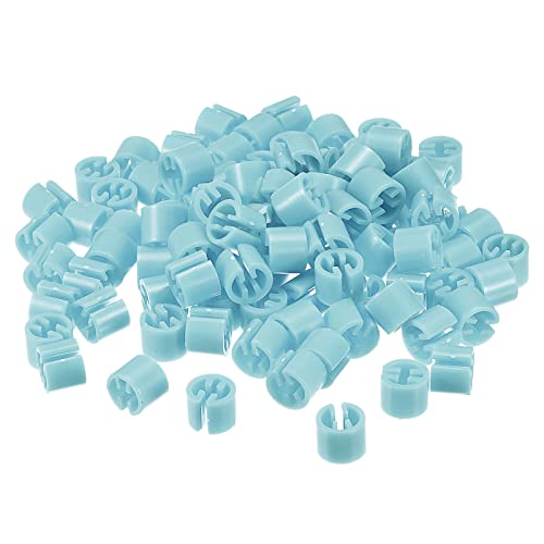 sourcing map Vêtements Cintre Marqueur Vide Apte 3.5mm Tige pour Vêtement Couleur Codage Transparent Bleu Compte 100