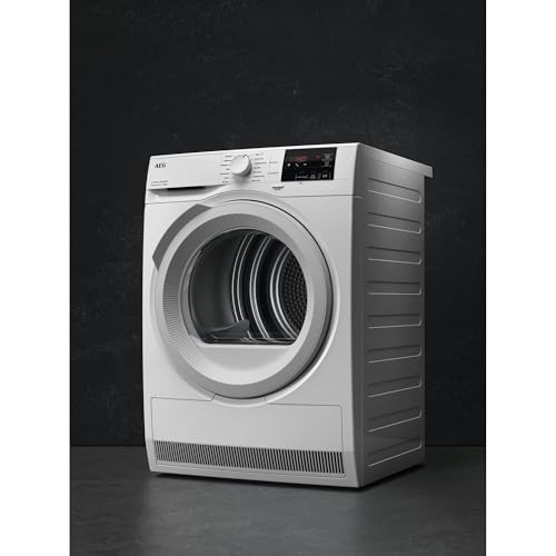 AEG Wärmepumpentrockner 8 kg, Serie 7000 SensiDry - Schonendes & Energiesparendes Trocknen, neue EKK D, Schontrommel, Weniger Bügelaufwand mit Reversierautomatik, Spart Zeit, Knitterschutz, TR7T50580