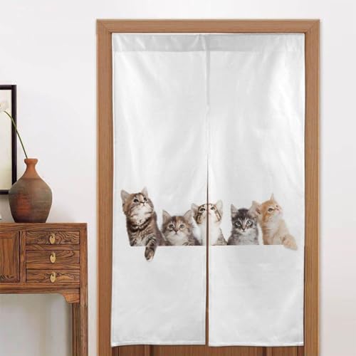 のれん 猫柄 猫の爪 暖簾 カーテン 遮光 おしゃれ 間仕切り 目隠し リビング キッチン 玄関 階段 飲食店 洗える 冷房 暖房対応 143×86cm