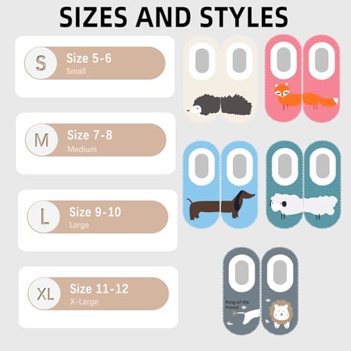 Image of G&Y Animal Pairable Slipper Socks for Women- Funny House Slippers Non-Slip Fuzzy Slipper Socks