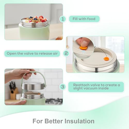 Termo de comida caliente 1.2L hermético con interior de acero inoxidable libre de BPA 7