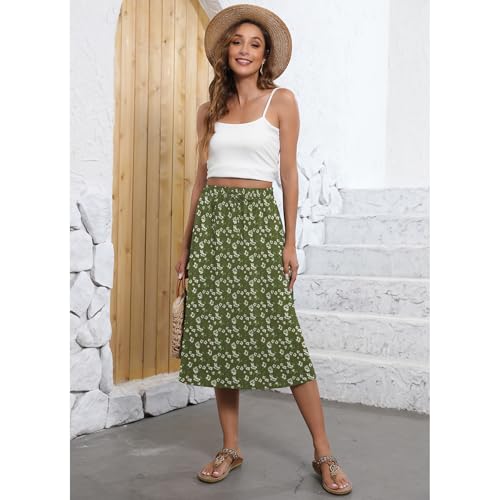 Image of Witsmile Flowy Skirt Elastic High Waist A-Line Skirt with Pockets Bohemia Cover-up for Women 2026 Trendy(S-2XL)