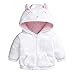 FYMNSI Neugeborenes Baby Mädchen Herbst Winter Fleece Jacke Mit Kapuze Reißverschluss Kapuzenmantel Umhangjacke Dicke Warme Kleidung Steppjacke Oberbekleidung Wollfleece Wintermäntel Weiß 3-6 Monate