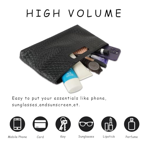 Emprier Clutch Purse for Women Faux Leather Evening Bags With Chain,for Prom Cocktail Wedding - Image 6