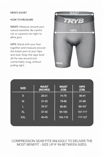 Image of TRYB Men's Compression Shorts & Pants | Sports Innerwear for Gym, Running & Training | Quick Dry, Breathable, 4-Way Stretch, Moisture Wicking, Anti-Chafing Muscle Support Athletic Wear with Pocket