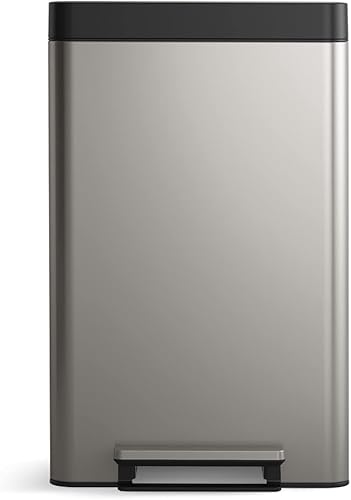 Miniatura 9 de Kohler 20956-ST - Escalón de cocina de reciclaje manos libres de 11 galones, cubo de basura con pedal de pie, tapa de cierre silencioso, acero