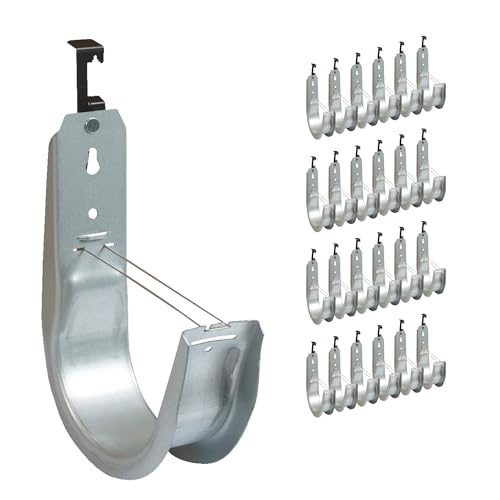 ICC Batwing J Hook 4” with Retainer Clip - Galvanized Steel Cable Management Hooks for Hanging Cable to Hanger Wire and Threaded Rod - Rust-Resistant, EIA and TIA Compliant - 4 Inch 25 Pack