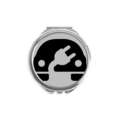 Miroir portable rond pour retouche maquillage rapide avec motif signe énergétique compact