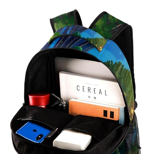 Sac à dos d'école forêt nocturne avec luciole multicolore 40cm