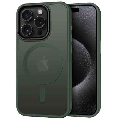 Image of CACOE Magnetic Case for iPhone 15 Pro 6.1 inch, Dark Green