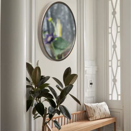 Image of Quality Glass Metal Frame Round Wall Mirror Royal Mirror Home Decorative Mirror Modern Mirror Living Room Mirror Wall Mirror Bathroom Mirror Size 24x24 inches Color Antique Golen MF 33