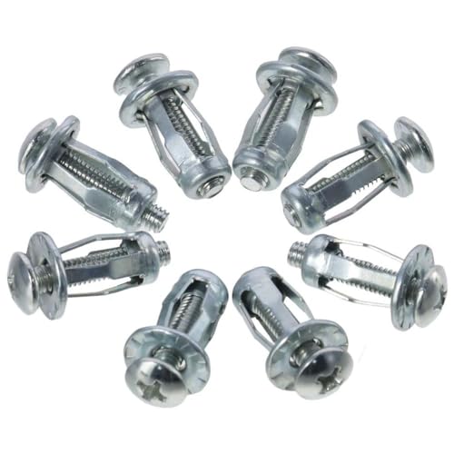 SHUATI 12Pcs M4 X 20 Jack Nuts, Petal Nuts, Lock Jack Nut Bolt, Expansion Nut, Thins Fixings Dowels with Screws, Expansion Clamp for Hollow Wall Iron Skin Line