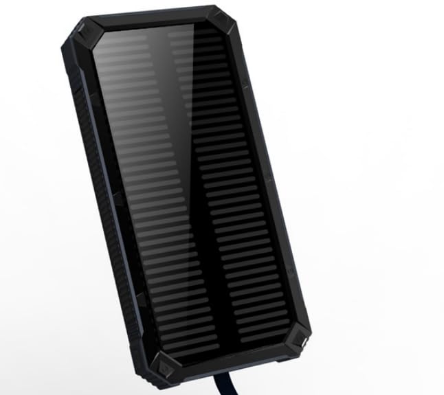 Spalivivre Banco de energía solar de 20000 mAh, con dos puertos USB y luz LED, para camping al aire libre
