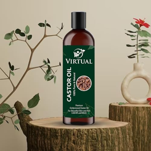 Image of VIRTUAL Pure Essential Oil For Stronger Hair, Body Skin Care, Moisturizing Dry Skin, Eyelash & Nails Cold Pressed Oil With No Mineral & Silicones