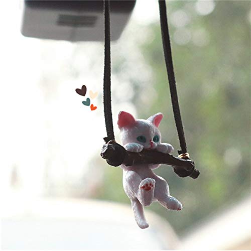 Liqi Car Ornaments Creative Cute Branch Cat Rearview Mirror Pendant Car Simple Decoration Car Interior Accessories Car Hanging Supplies #TOP2