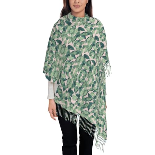 green palm tree leaves pink print Pashmina Scarf Shawl Cashmere Wrap Stole Large Soft Pashminas Shawl Winter Scarf