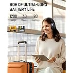 Picun NC60 Hybrid Active Noise Cancelling Headphones, Foldable Wireless Over Ear Bluetooth 5.4 Headphones, 80H Playtime, Transparency Mode, Stereo Bass, Custom EQ via App for Travel Home Black - Image 3