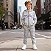 Voxikodex Size 11 12 Years Teen Boys Clothing Camo Color Block Grey Zip Up Hoodie & Pants 2PCS Fashion Kids Boys Fall Clothes Set(11-12Y)