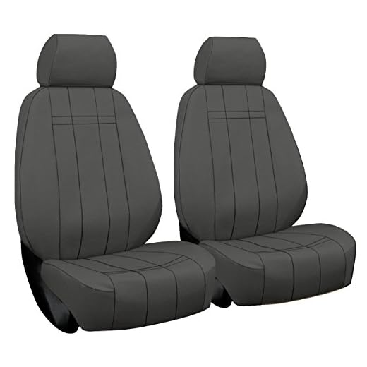 Front Seats: ShearComfort Custom Waterproof Cordura Seat Covers Compatible with Toyota Tacoma (1995-2004) in Gray for Buckets w/Adjustable Headrests