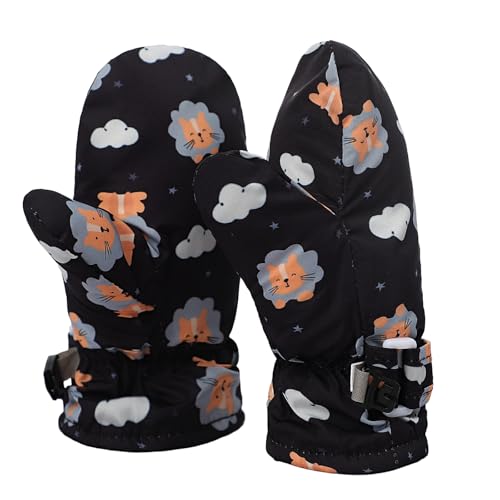 Guantes de nieve impermeables para niños con forro polar térmico 2