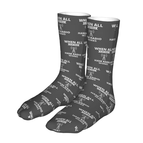 Ham Radio Operator Casual Calf Socks for Men's and Women's Soft Comfortable Winter Warm2